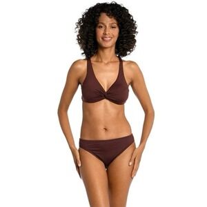 LA BLANCA Underwire Twist Convertible  Bikini Bra Top Island Goddess in Java